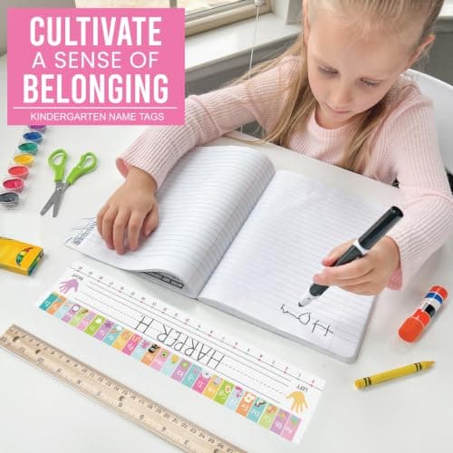Hadley Designs Desk Name Tags for Classroom –25 Student Name Tags for Desks, 13x3 Name Plates for Classroom Decor, Teacher Supplies, Pastel Nametags, 1st-3rd Grade Kindergarten Preschool Must Haves - Thumbnail 6