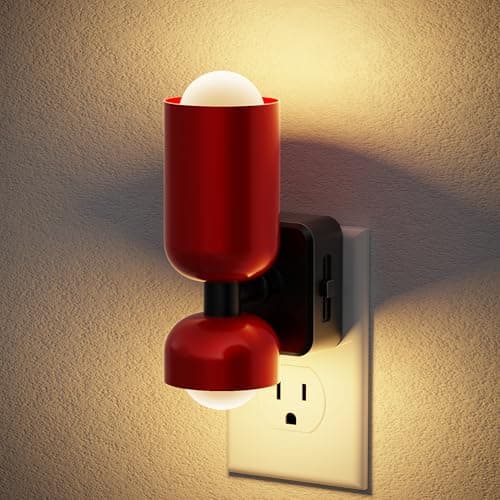 JandCase Night Light, Night Lights Plug Into Wall, 3000K Warm White, 0-100LM Adjustable Brightness, Dusk to Dawn Sensor, Plug in Night Light for Bedroom, Stairway, Bathroom, Hallway - Image 1