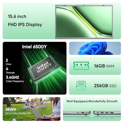 VIGSENUP15.6 Full HD Laptop,16GB RAM,256GB SSD,6500Y Processor,Work,Office - Thumbnail 2