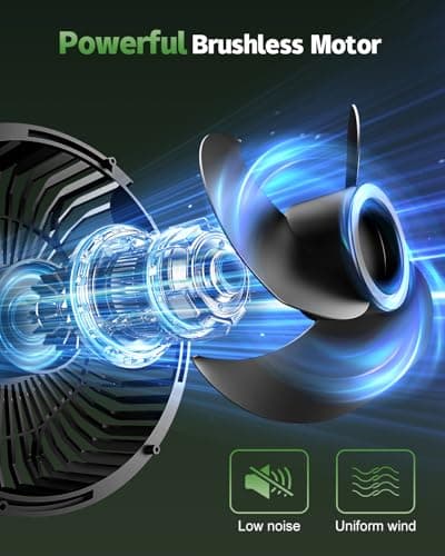MONISEN Misting Fan for Outside Patios, Rechargeable Battery Operated Mist fan, Camping Mister Fan With Remote, 4 Mist Nozzles, 3 Light Settings, 4 Timers for Fishing/Golf/Garden/Party/Tent/Beach - Thumbnail 3