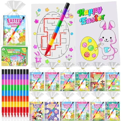 ZMLM 24 Pack Easter Coloring Books for Kids with Crayons,Party Favors for Kids 4-8, Goodie Bags Stuffers for Toddlers, Classroom Prizes Birthday Return Gifts (Easter) - Image 1