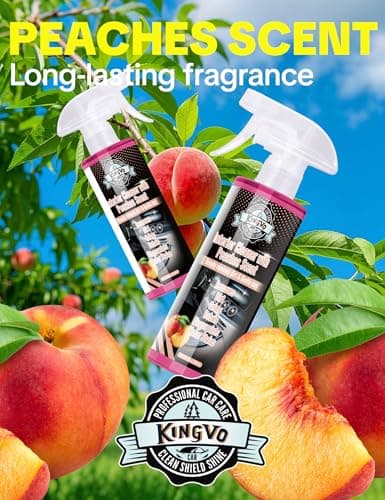Car Interior Cleaner Spray, Multipurpose Leather Seat Cleaner Upholstery Car Cleaning Kit Auto Dashboard Vinyl Detailing Supplies Kit,Peach Scent - Thumbnail 6