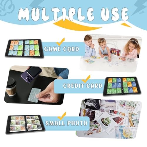 Trading Card Binder 9 Pocket,Card Binder 900 Pockets,Card Book Holder Cards with 50 Removable Sleeves,3-Ring Zip Design MTG/TCG/Sport Collectible Trading Card Albums Gifts for Boys and Girls (Blue) - Thumbnail 6