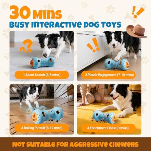 FOXMM Interactive Treat Dispensing Dog Toys – Adjustable Puzzle Toy to Keep Dogs Busy, Enrichment, Mental Stimulation, Cognitive Fun and Boredom Buster for Puppy Teething, for Small Medium Dogs - Thumbnail 2