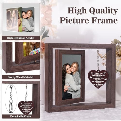 Boiveco Memorial Gifts for Loss of Sister, Sympathy Gift for Loss of Sister Memorial Picture Frame, In Memory of Sister Grief Remembrance Bereavement Sentimental Gifts, Display Two 4x6 Photos - Thumbnail 5
