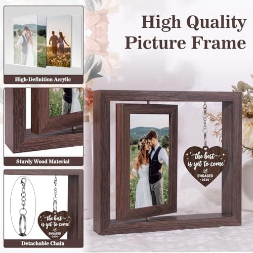 Boiveco Engagement Gifts for Couples Newly Engaged Gift for Him Her, Just Married Couple Engagement Bride to be Fiance Gift for Women Picture Frame 4x6 - Thumbnail 6