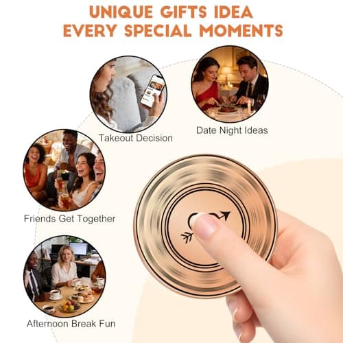 Jettryran Fidget Spinner Food Decision Date Night Dice for Mom Daughter Wife Anniversary Birthday Wedding Metal Fidget Spinners for Him Her Spinner Food Dice Spinner Decision Maker Adults - Thumbnail 6