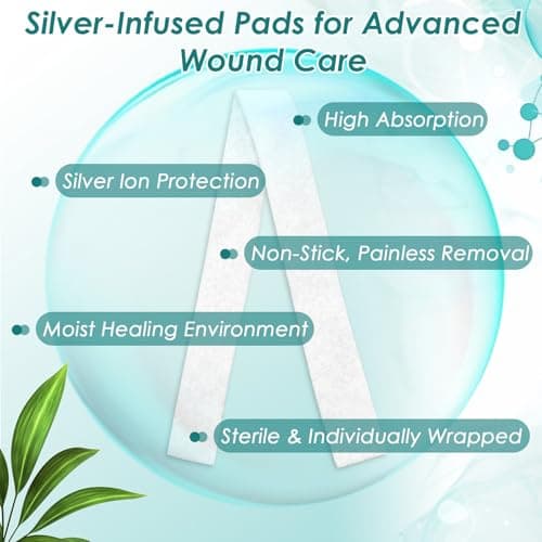 Calcium Alginate Wound Dressing Pads, 0.8" x 12" Patches [5 Individual Pack], High Absorbency Dressing, Soft Wound Care Products, Comfortable & Gentle and Non Stick Gauze Pads for Wound Care - Thumbnail 2