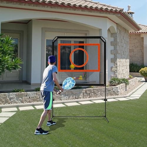 ZCEBGIG Portable Pickleball Net – Regulation Size Outdoor & Indoor Paddle Game Set with Ball Catch Net & Removable Target – Heavy Duty Steel Frame, Carry Bag – Family Fun for Backyard, Park, Beach - Thumbnail 6