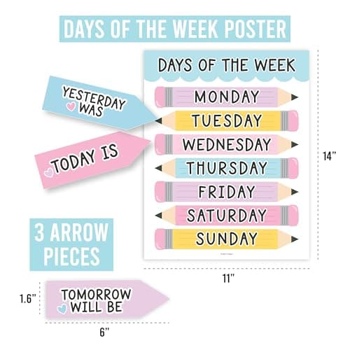 Classroom Calendar Set Bulletin Board Decor – 98 pcs School Calendar for Classroom Elementary & Preschool, Bulletin Board Decorations with Weather Chart & Seasons, Pastel Teacher Must Haves - Thumbnail 3