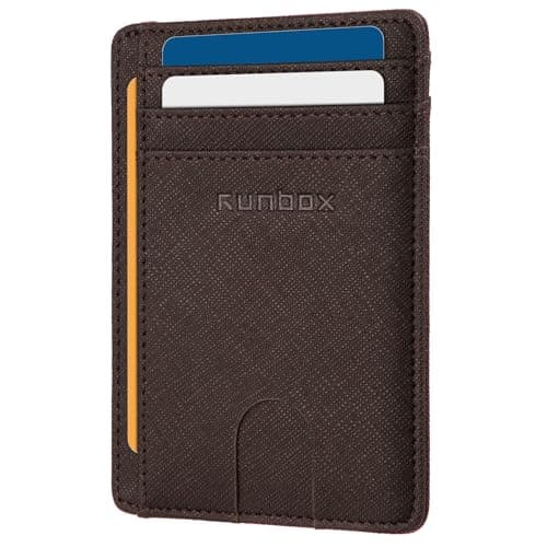 RUNBOX Slim Minimalist Front Pocket RFID Blocking Leather Wallets for Men and Women Card Holder Wallets Gifts for men - Image 1