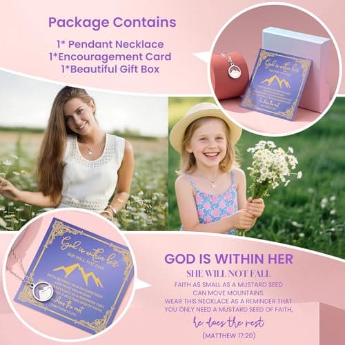 YLWJSP Stocking Stuffers for Teen Girls,Mustard Seed Necklace for Women - Hypoallergenic Rust-Free Fade Proof Christmas Gifts for Teenage Girls,Christian Gifts (Silver) - Thumbnail 4