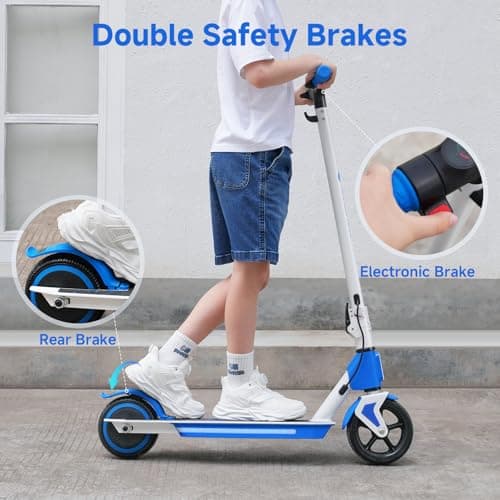 isinwheel S4 Electric Scooter for Kids Ages 6-14, 200W Foldable Kids Electric Scooter with 3 Speeds (5/8/12 Mph), LED Display, Colorful Lights, Gift for Kid - Thumbnail 4