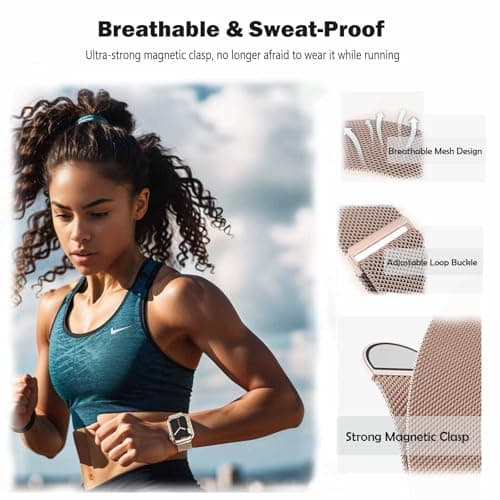 Magnetic Clasp Watch Bands for Women and Men, Compatible with Apple Watch Bands 38mm 40mm 41mm 42mm 44mm 45mm 46mm 49mm, for iWatch Bands Ultra/Ultra 2 SE Series 10 9 8 7 6 5 4 3 2 1, Stainless Steel & Nylon - Thumbnail 4