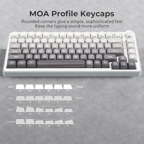 AKepopery 134 Keys MOA PBT Keycaps Set for Cherry Gateron MX Switches Mechanical Keyboard Key Cap (Gradient Gray) - Thumbnail 6