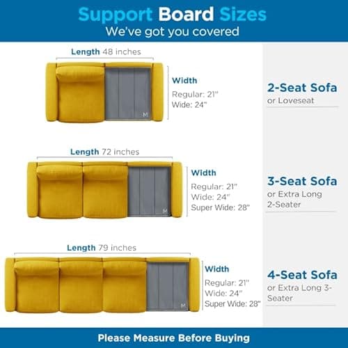 Meliusly Heavy Duty Couch Cushion Support for Sagging Cushions (24x72) Reinforced Wood Sofa Cushion Support Board for Sagging Seat, Deep Couch Supporter for Under The Cushions, Loveseat Saver - Thumbnail 3