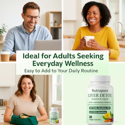 Nutrapure Liver Support Supplement Capsules, 20-in-1 Formula with Milk Thistle, Turmeric & Inositol, Antioxidant & Daily Wellness Support, 60 Veggie Capsules - Thumbnail 5