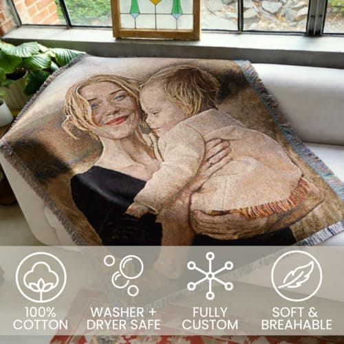 Pure Country Weavers Personalized Woven Photo Blanket - Not Printed - Custom Gift Picture Tapestry Throw 100% Cotton - Made in The USA (60x80) - Thumbnail 4