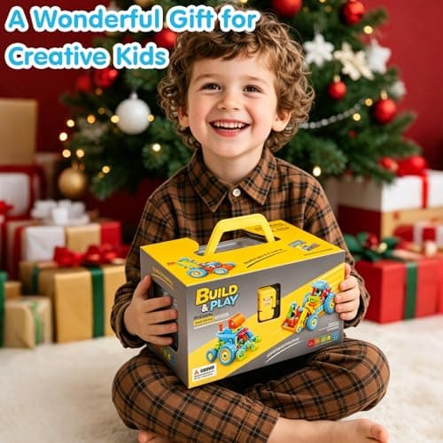keefun STEM Toys for 4 5 6 7 8+ Year Old Boy Girl Birthday Gift, Building Toys for Kids Ages 4-8 6-8 4-6 Blocks Sets Stem Kits 5-7 4-7 3-5 Educational Learning Construction Engineering Car Truck Games - Thumbnail 5