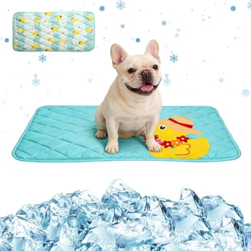NACOCO Pet Summer Cooling Blanket - 22.8" x 35.0" Double-Sided Mat Dog Puppy Self ice Cat Pad Bed Cover for Home Outdoor Sofa Sleeping Washable Portable Lightweight Small Medium Large (Blue Duck, S)