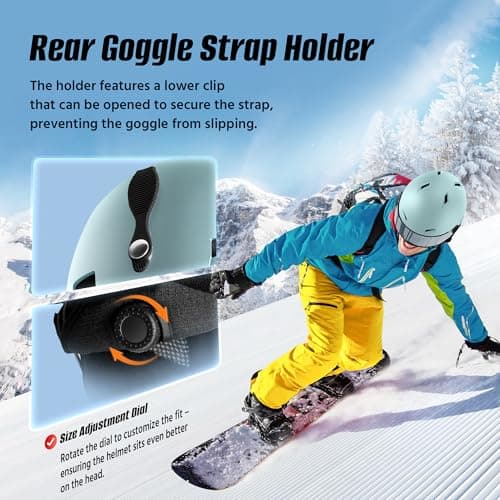 LUMDEER Ski Helmet with 2 in 1 Visor Goggles, UV Protection Snowboard Helmet, Certified Ajustable Snow Sport Helmets for Men Women Skiing, Skating, Snowboarding - Thumbnail 5