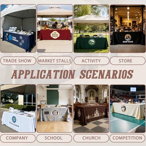 YOUYINYOU Shipping Next Day Custom Table Cloth with Logo Image Text 4/5/6/8/10FT Personalized Table Cloths for Business Tradeshow Events Company School Shop Other Important Events (48x24) - Thumbnail 5
