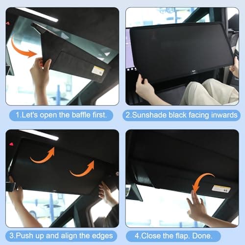 Cybertruck Sunshade Roof Heat-Insulating, UV-Protective, Nano-Reflective Interior Accessories for Tesla Cybertruck 2024-2026 (2PCS) - Thumbnail 4