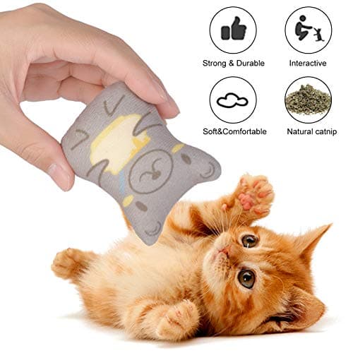 Dorakitten Catnip Toys for Indoor Cats - 5PCS Plush Cat Chew Toys Teething Interactive Catnip Filled Kitten Toy Soft Pet Toy - Thumbnail 4