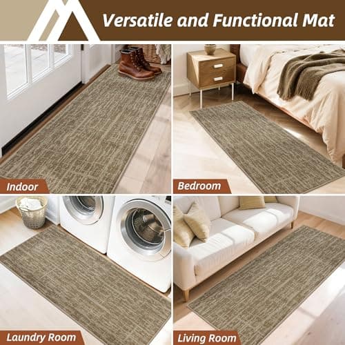Dirt Trapper Door Mat Non-Slip Washable Entryway Rug,24"x60" Taupe - Thumbnail 6