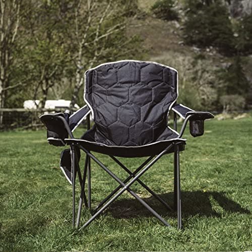 SUNNYFEEL Camping Chairs for Adults, Padded Oversized Camping Chair Heavy Duty 500LBS, Portable Lawn Chair with Cup Holder, Side Pocket&Bag for Outdoor Camping/Beach/Picnic/Fishing, Black - Thumbnail 2