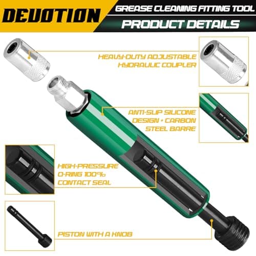 DEUOTION Grease Fitting Cleaning Tool, Replacement 4-Jaw Inserts for Grease Coupler, Penetrating Fluid & Hydraulic Pressure for Fast, Safe Removal of Clogged Fittings, Pins, Shafts, Bushings - Thumbnail 4