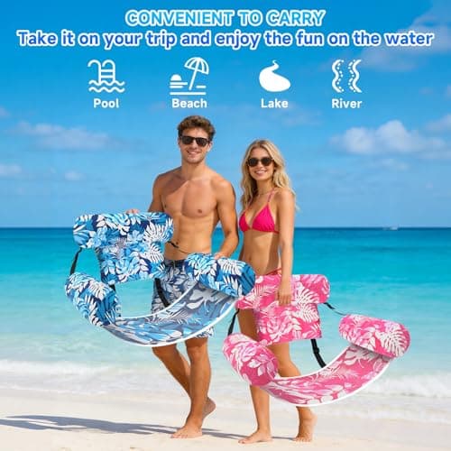 Nyrveua 3 Pack Pool Floats Adult, Adjustable Heavy Duty Inflatable Pool Floats Chair, Portable Pool Float Lounger for Adults & Kids, Pool Floaties Noodles for Summer Pool Beach Lake Party Relaxing Fun - Thumbnail 6