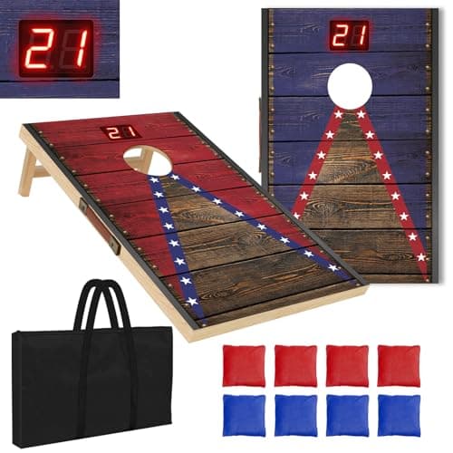 HQGZQL 2x1 ft Cornhole Board Set with Score Counter, Corn Hole Games for Adults with 8 Bean Bags, Portable Cornhole Game with Canvas Bag, Corn Hole Boards Set Regulation Size for Outdoor Lawn Backyard - Image 1