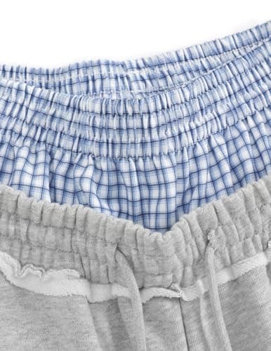 Aelfric Eden Baggy Wide Leg Sweatpants for Women Men Double Waist Camo Elastic Waisted Lounge Pants with Pockets Blue X-Large - Thumbnail 3