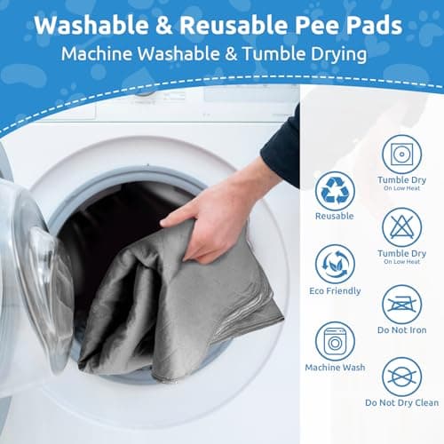 Washable Reusable Dog Pee Pads, 48"x65" Absorbent & Waterproof Puppy Training Pad for Crate, Playpen & Carpet, Large Potty Pads for Dogs, Cats & Small Pets - Thumbnail 4