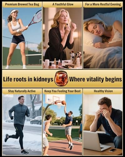 Kidney Tea - Ginseng Six Treasure Tea for Men & Women, Herbal Ginseng Tea Bags for Liver 7 Precious Natural Ingredients Formula, Thoughtful Gift for Spouses, Parents, Gym-Goers(1 Pack/25 Bags) - Thumbnail 6