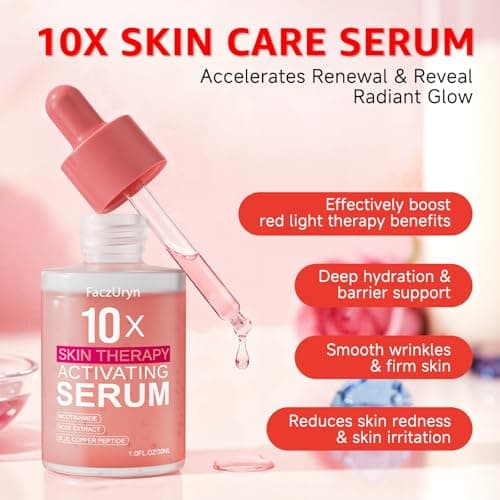 Red Light Therapy Serum, Red Light Therapy Activation Serums Amplify Effects & Reduce Wrinkles with Hydrating, Vitamin E Redlight Serum for Face, Rose Extract Facial Serums for Women, 1.0 FL.OZ - Thumbnail 4