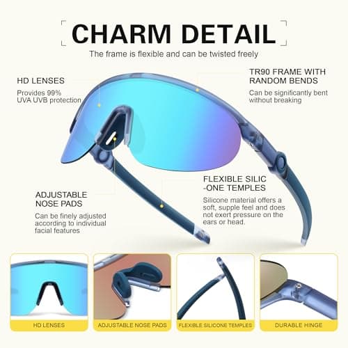suoso Kids Baseball Sunglasses for Girls: Boys UV400 Protection for Youth Children Age 3-9 Cycling Football Sports Glasses - Thumbnail 4