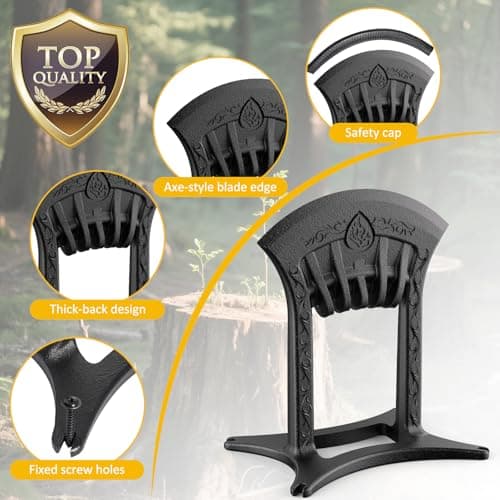 BAYQISI Kindling Splitter for Wood,One-Piece Molding Cast Iron Log Splitter,Manual Wood Splitter with 3 Lbs Sledge Hammer,Firewood Splitter Tool（Medium-Sized） - Thumbnail 4