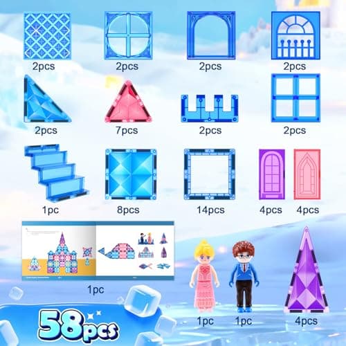 Soyee Diamond Magnetic Building Blocks - Princess Toys for 3-8 Year Old Girls & Boys - 3 4 5 6 Year Old Girl Birthday Xmas Present - Thumbnail 2