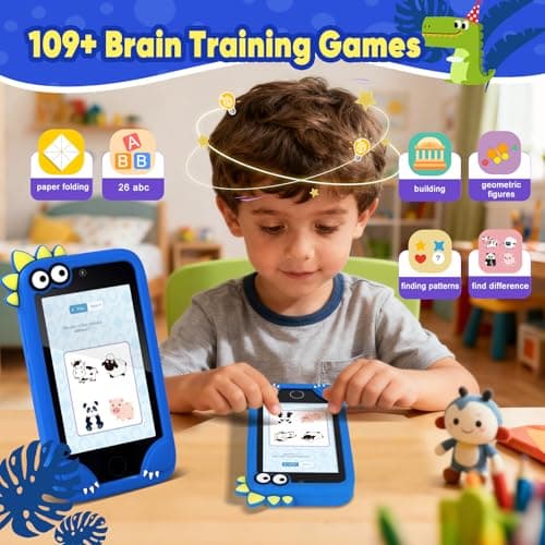 Kids Cell Phone Toy, Educational Learning Smart Phone for Toddlers Ages 3-10 with 3.97" Touch Screen, Dual Camera, 200+ STEM Games & Music - Best Birthday for Boys & Girls - Thumbnail 6