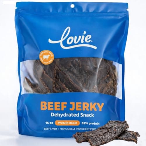Lovie Beef Lung Dog Treats - Dehydrated Air Dried Soft Bites, Single Ingredient, Protein Rich, 16 oz (Beef Jerky) - Image 1
