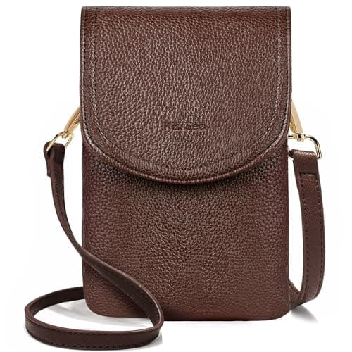 Kiss Sea Small Purses for Women Cell Phone Crossbody Bag with Adjustable Strap RFID Blocking Credit Card Slots Brown - Image 1