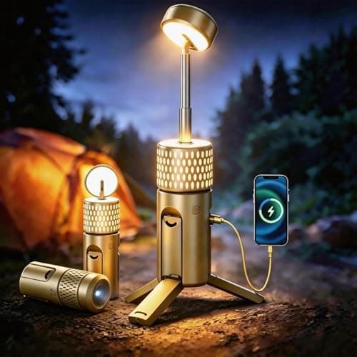 Camping Lights, Rechargeable 12000mAh Collapsible Camping Lanterns ,Portable Flashlights, Camping Light for Tent, Emergency, Outdoor, IPX5 Waterproof - Image 1