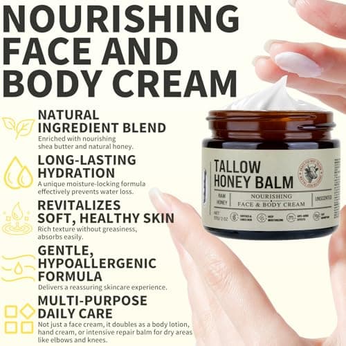 BMDYJK Organic Grass-Fed Butter & Honey Moisturizing Cream Natural Hydrating Cream for Silky Smooth Skin Suitable for Eczema & Baby Skin Care Handcrafted Nourishing Butter Cream Gift — 2 oz. Size - Thumbnail 2