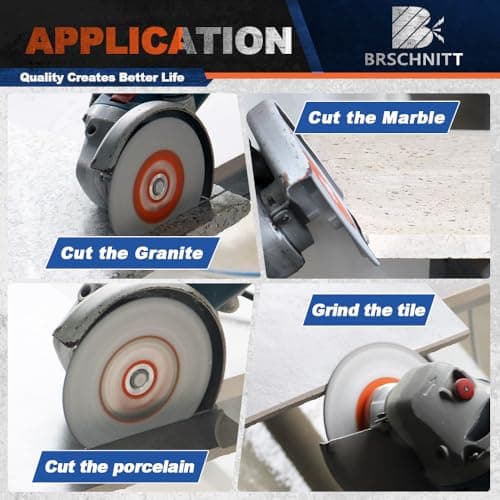 BRSCHNITT Diamond Granite Cutting Wheel - 5 Inch 125mm Tile Grinding Disc for Shaping Grinding Beveling Rounding Granite,Porcelain,Tile,Stone,Marble,Quartz with 5/8-11 Thread - Thumbnail 4