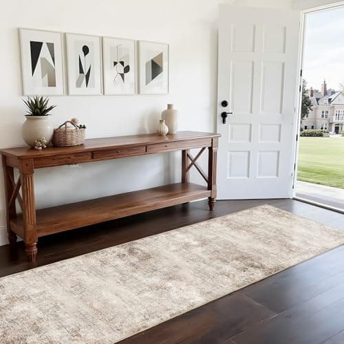 Ruicharm Non-Slip Runner Rugs for Hallway: 2x8 Washable Long Rug for Entryway Kitchen Bathroom Bedroom Indoor - Modern Abstract Home Decor Mat Carpet - Sandstone Beige Gray - Thumbnail 3