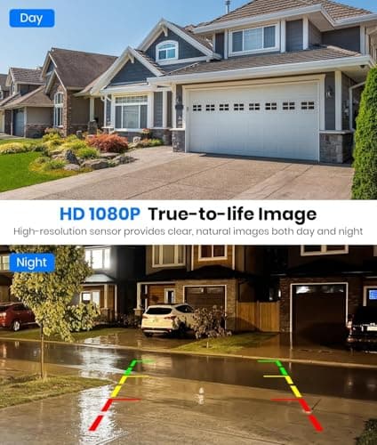 AUTO-VOX Solar Wireless Backup Camera with 5" 1080P Monitor: 5000mAh Battery 2 Mins DIY Installation & 2 Split Screen Back Up Camera, IP69K Waterproof Reverse Camera for Car, Van, SUV, Truck, Trailer - Thumbnail 4