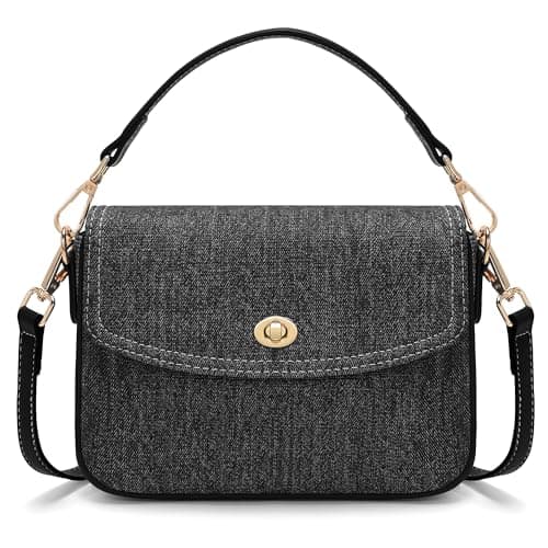 Goinsound Shoulder Crossbody Purse - Trendy Canvas Women's Shoulder Handbags with Adjustable Strap (Black) - Image 1