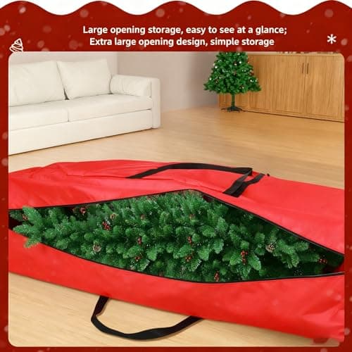 Christmas Tree Storage Bag, 600D Oxford Fabric with Reinforced Carrying Handles and Dual Zippers, Heavy Duty Tree Bag Waterproof, Extra Large Moving Bags Transparent Pocket, 7.5 ft - Thumbnail 3
